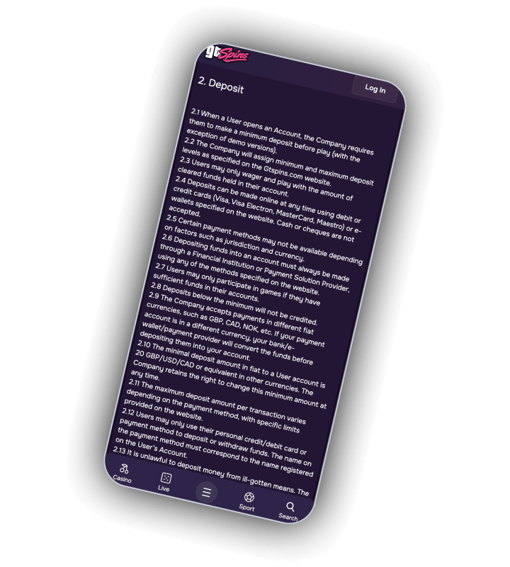 Gtspins payment methods and cashier interface
