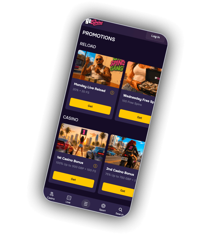 Gtspins promotions and reload calendar tile